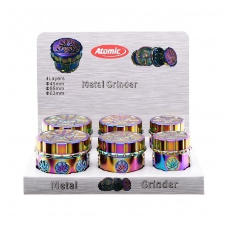 EXP 6 GRINDER ATOMIC CANNABIS RAINBOW 3 TAMAÑOS 4PCS1