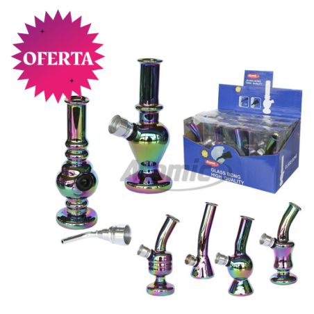 EXP 12 MINI BONG RAINBOW CRISTAL 13CM 6 DISEÑOS1