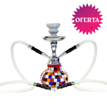 SHISHA ATOMIC CANDY MINI 25CM 2 MANGUERAS1
