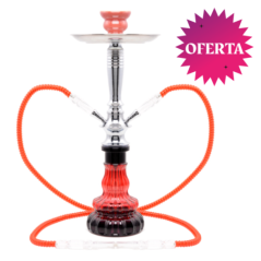 SHISHA ATOMIC ULISES ROJA 45CM 2 TUBOS1