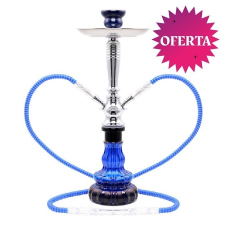 SHISHA ATOMIC ULISES AZUL 45CM 2 TUBOS1