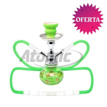 SHISHA ATOMIC OTOÑO VERDE 25CM 2 TUBOS1