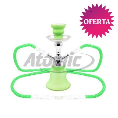 SHISHA ATOMIC PATTER VERDE 25CM 2 MANGUERAS1