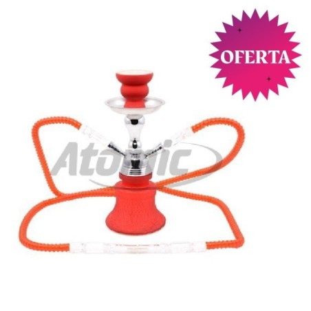 SHISHA ATOMIC PATTER ROJA 25CM 2 MANGUERAS1