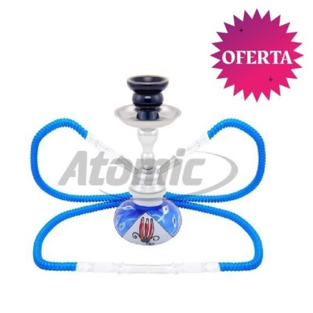 SHISHA ATOMIC MOSHI AZUL 25CM 2 MANGUERAS1