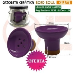 CAZOLETA CERAMICA BORD BOWL VIOLETA + BOTE CRISTAL