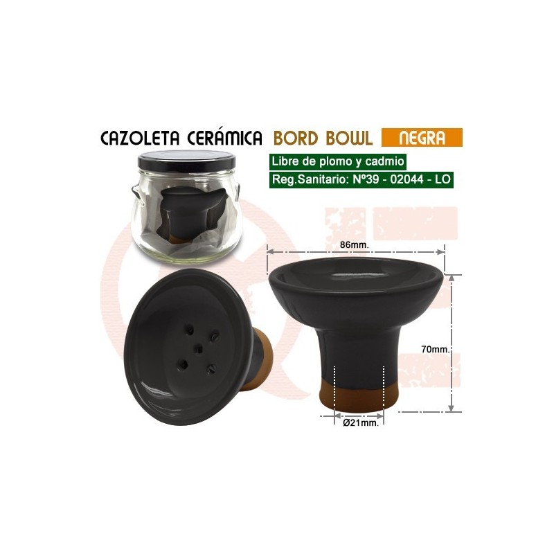 CAZOLETA CERAMICA BORD BOWL NEGRA + BOTE CRISTAL1