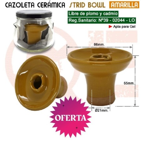 CAZOLETA CERAMICA STRID BOWL AMARILLO + BOTE CRISTAL