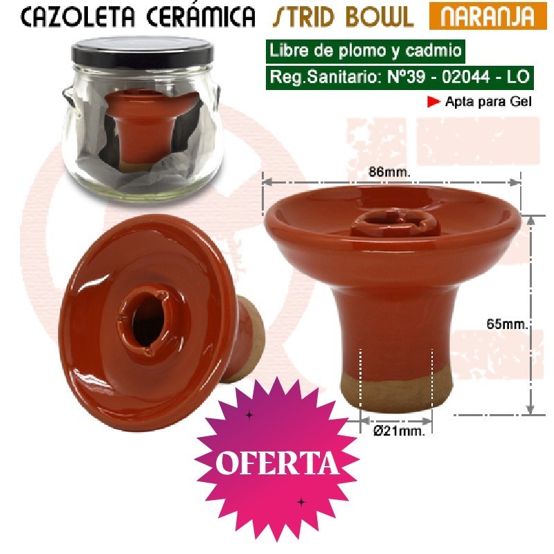 CAZOLETA CERAMICA STRID BOWL NARANJA + BOTE CRISTAL1