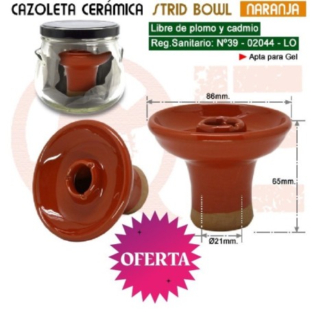 CAZOLETA CERAMICA STRID BOWL NARANJA + BOTE CRISTAL