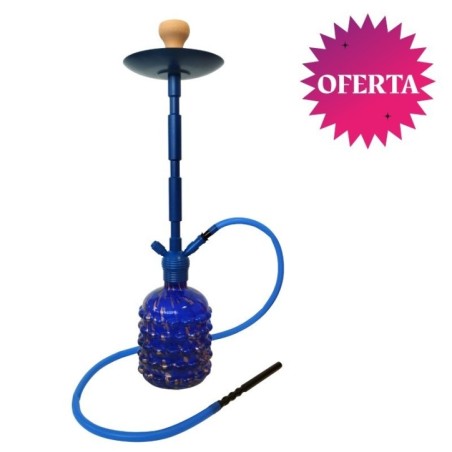 SHISHA INOXIDABLE AZUL VASO CUADRADO 72CM2