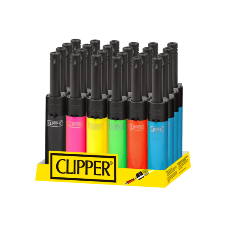 EXP 24 ENCENDEDORES MINI CLIPPER TUBE SHINY COLORS