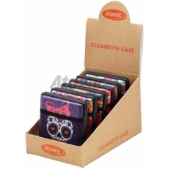 EXP 6 PITILLERAS CATRINA METAL + TEJIDO BOLSILLO (6 DISEÑOS SURTIDOS)
