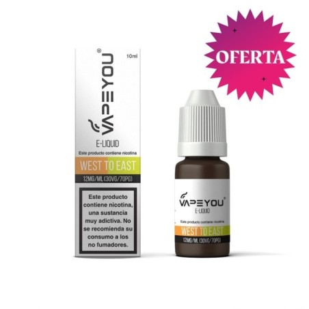 LIQUIDO VAPEYOU WEST TO EAST (ALBARICOQUE Y GUAYABA) 10ML 12MG