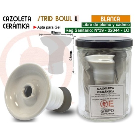 CAZOLETA CERAMICA STRID BOWL L NEGRO-BLANCO + BOTE CRISTAL