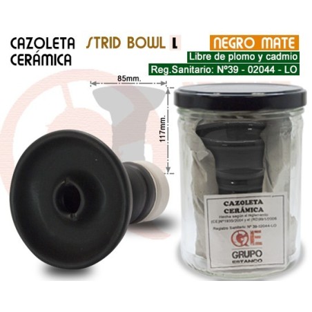 CAZOLETA CERAMICA STRID BOWL L BLANCO-NEGRO + BOTE CRISTAL