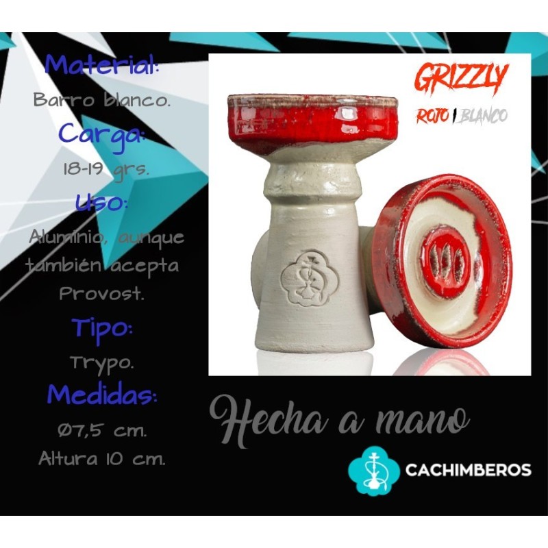 CAZOLETACACHIMBEROSGRIZZLYROJO-BLANCO075*10CMCARGA18-19GR1