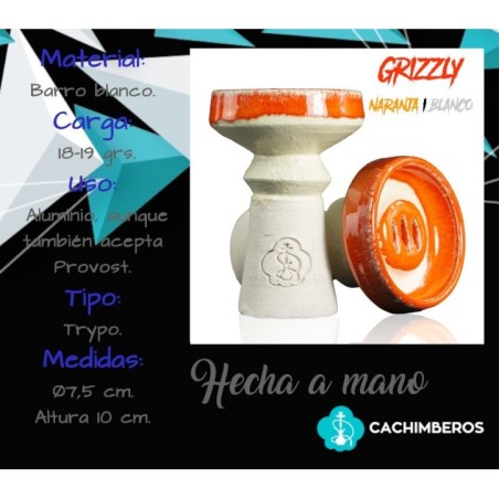 CAZOLETA CACHIMBEROS GRIZZLY NARANJA-BLANCO 075*10CM CARGA 18-19GR