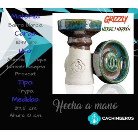 CAZOLETA CACHIMBEROS GRIZZLY AGUAMARINA-MARRON 075*10CM CARGA 18-19GR