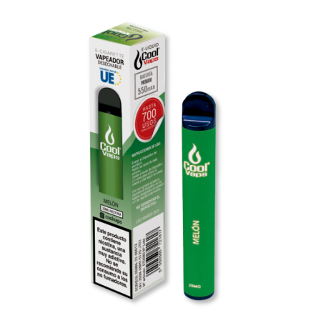 PACK 5 VAPER DESECHABLE COOL VAPS PUFF 20MG MELÓN