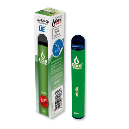 PACK 5 VAPER DESECHABLE COOL VAPS PUFF 0MG MELÓN
