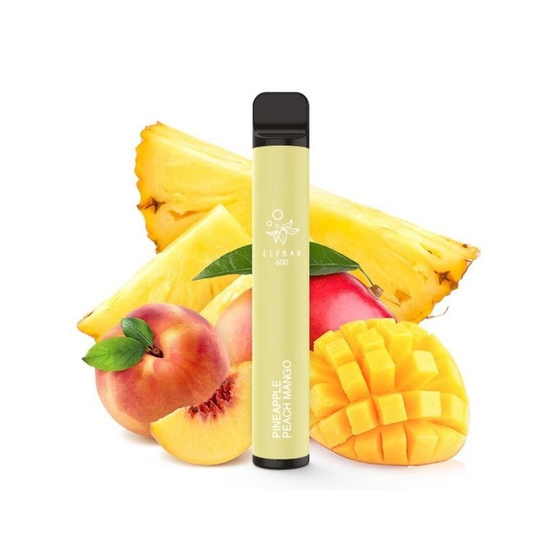 PACK10VAPERDESECHABLEELFBARPINEAPPLEPEACHMANGO20MG(PIÑA,MELOCOTÓNYMANGO)1