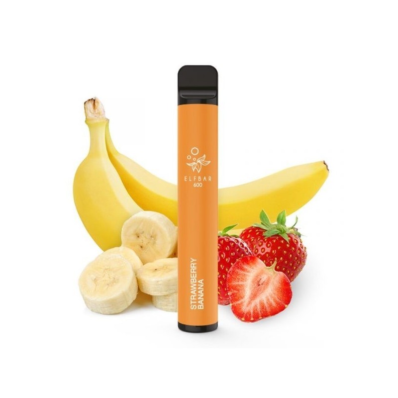 PACK10VAPERDESECHABLEELFBARSTRAWBERRYBANANA20MG(FRESAYPLÁTANO)1