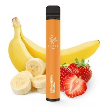 PACK10VAPERDESECHABLEELFBARSTRAWBERRYBANANA20MG(FRESAYPLÁTANO)1