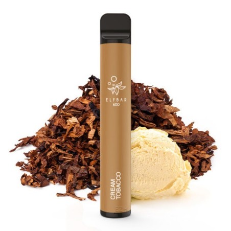 PACK10VAPERDESECHABLEELFBARCREAMTOBACCO20MG(TABACOYVAINILLA)1