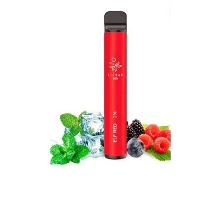 PACK10VAPERDESECHABLEELFBARELFRED20MG(INFUSIÓNTÉ,FRUTOSROJOSYFRESAS)1