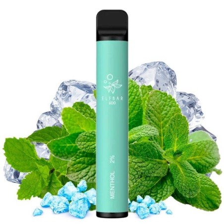 PACK10VAPERDESECHABLEELFBARMENTHOL20MG1