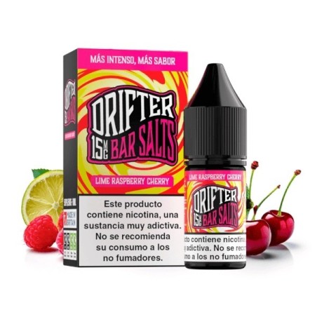 LÍQUIDODRIFTERBARSALTSLIMERASPBERRYCHERRY(LIMA,FRAMBUESAYFRESA)15MG10ML1