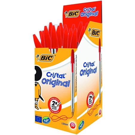 CAJA50BOLIGRAFOSBICCRISTALOR.ROJO1