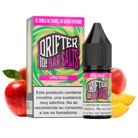 LÍQUIDODRIFTERBARSALTSAPPLEPEACH(MANZANAYMELOCOTÓN)10MG10ML1