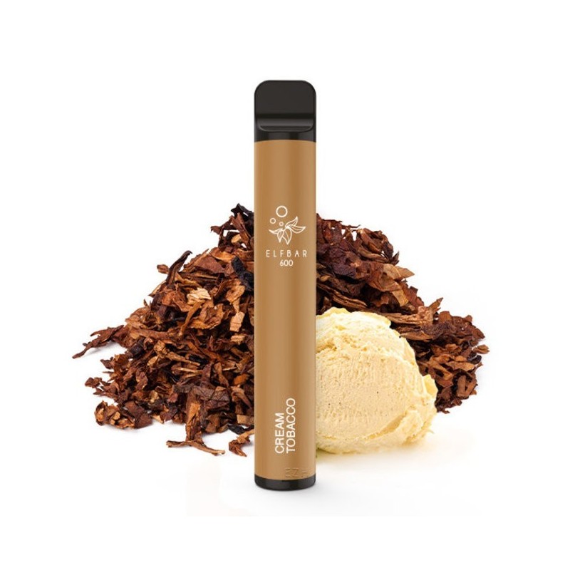 PACK10VAPERDESECHABLEELFBARCREAMTOBACCO20MG(TABACOYVAINILLA)1