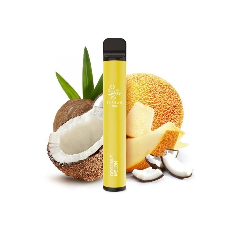 PACK10VAPERDESECHABLEELFBARCOCONUTMELON20MG(COCOYMELÓN)1