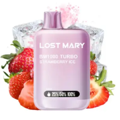 PACK10VAPERDESECHABLELOSTMARYBM1000STRAWBERRYICE20MG(FRESA)1