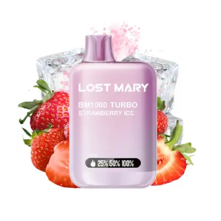 PACK10VAPERDESECHABLELOSTMARYBM1000STRAWBERRYICE20MG(FRESA)1