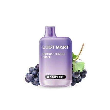 PACK10VAPERDESECHABLELOSTMARYBM1000GRAPE20MG(UVA)1