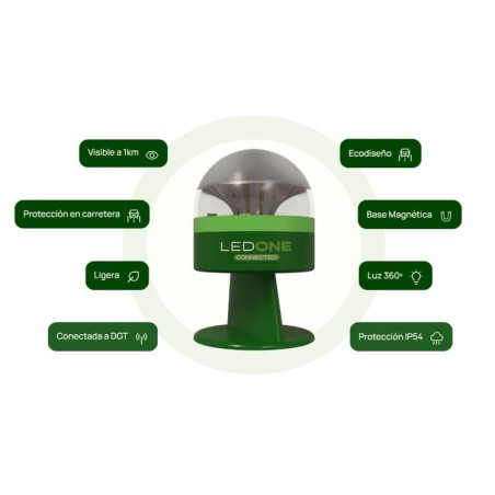 BALIZA LUZ EMERGENCIA COCHE LED ONE V16 CONNECTED