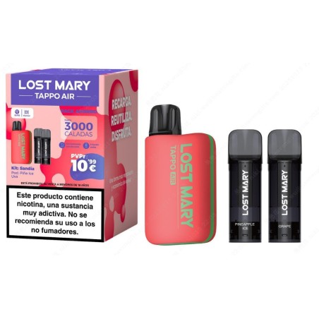 KITBATERIALOSTMARYTAPPO+3PODS20MGWATERMELON+PINEAPPLEICE+GRAPE(SANDIA+PIÑA+UVA)1