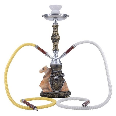 SHISHA CONEY 40CM CAMELLO RESINA 2 TUBO