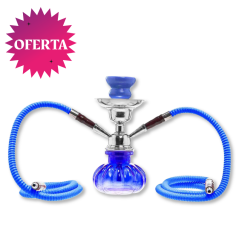 SHISHA PUMPKIN BLUE 24CM 2 MANGUERAS