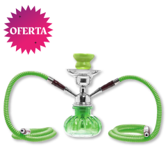 SHISHA PUMPKIN VERDE 24CM 2 MANGUERAS