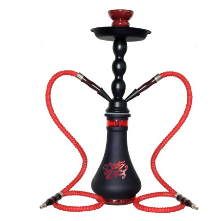SHISHA ATOMIC JAPON BLACK ROJA 45CM 2 MANGUERAS